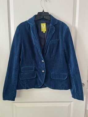 QMack Deep Blue Velvet Blazer